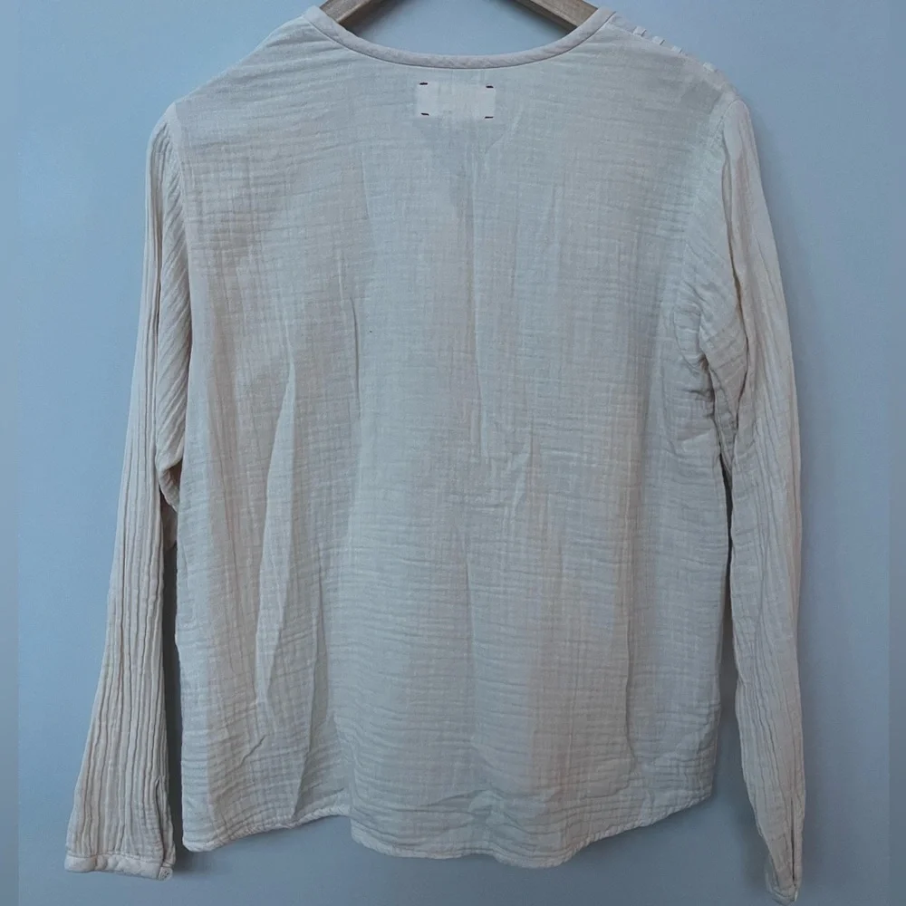 XIRENA | Lana Cotton Gauzy Popover Blouse Top Oat XS
